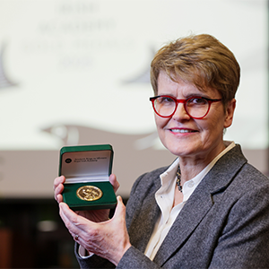 The HI community is delighted to announce that our Director, Professor Anne Fuchs, has been awarded the 2025 Royal Irish Academy Gold Medal in the Humanities. The second medal was awarded to Seamus Martin, Smurfit Professor of Medical Genetics at TCD. The medals were presented at a special ceremony at the Royal Irish Academy on 13th February 2025. | Click the arrow below for further details.